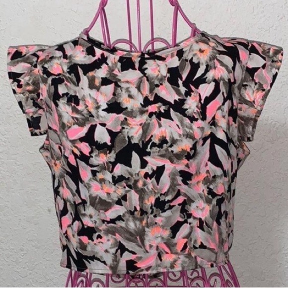 B Jewel Tops - Women's Black and Pink Blouse size S